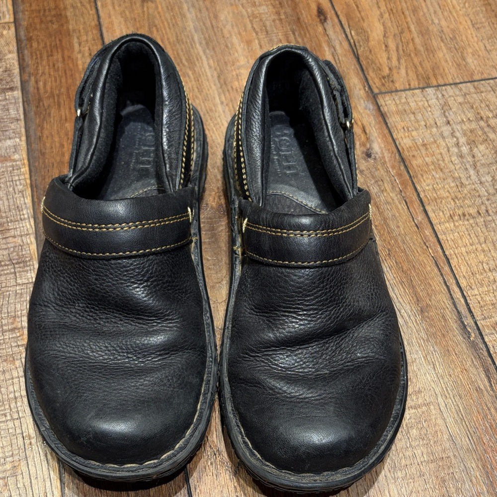 Born Black Leather Loafers